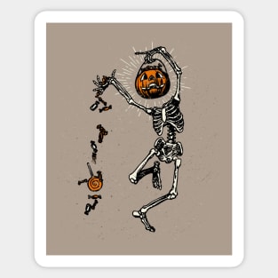 Retro Vintage Dance Macabre Skeleton Sticker